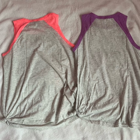 Justice Girls Tie Tank Top Size 10 Two Pack Pink & Purple - Picture 2 of 4